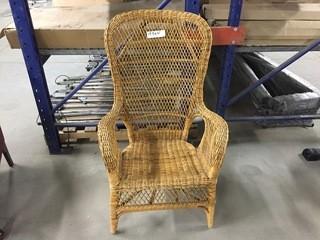 High Back Wicker Arm Chair