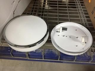 Flush Mount 2 Light Fixture w/White Shade 11 1/4" 