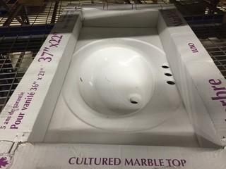Cultured Marble Vanity Top with Basin 37"x 22"