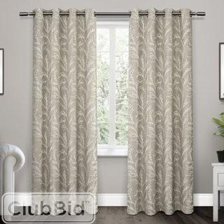 Laurel Foundry Modern Farmhouse Baillons Nature/Floral Blackout Thermal Grommet Curtain Panels - Beige(LRFY6591_20584515_20584513)