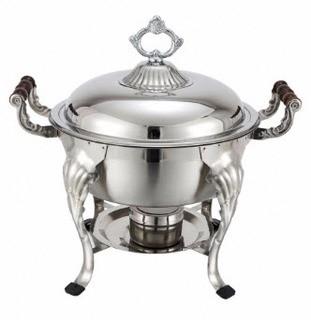 Winco 708 Crown 6 Qt. Stainless Steel Round Chafer