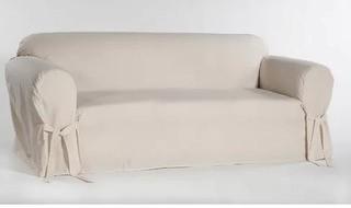 Alcott Hill Box Cushion Slipcover, Natural, Sofa