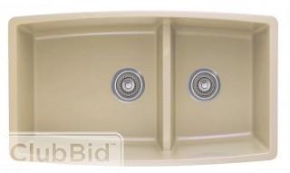 Blanco Performa 33 x 19 2 Basin Undermount Kitchen Sink - Biscotti Color(BLC1879_9268285)