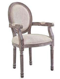 Vicente Vintage French Upholstered Dining Chair, Beige 
