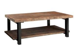 Veropeso 42" Wood/Metal Coffee Table with Tray Top