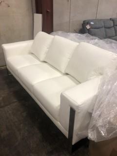White Sofa With Metal Frame 