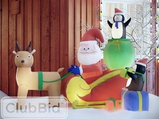 Three Posts Christmas Inflatable Santa with Reindeer (THRE8366)