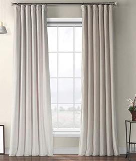 VPYC-161204-96 Heritage Plush Velvet Curtain, 50 x 96, Vanilla