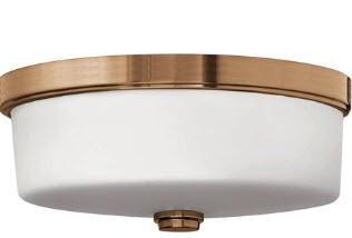 3-Light Flush Mount, Brushed Bronze