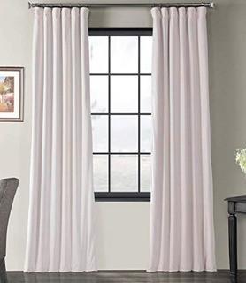 Signature Blackout Velvet Curtain, Off White, 50 X 108