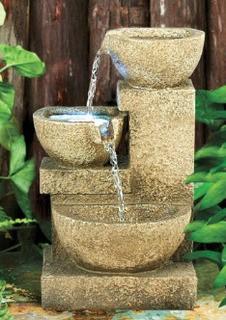 Villa Fortino Cascading Stone Bonded Resin Garden Fountain