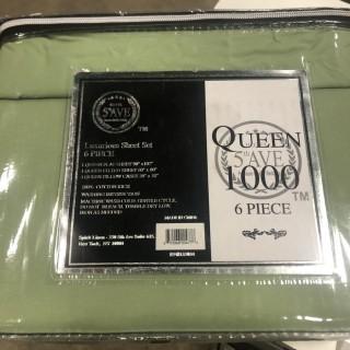 Green 6PC Sheet Set, Queen