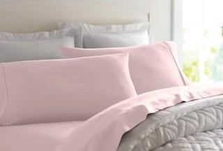 Wayfair Basics 1800 Series 4 Piece Sheet Set, King, Rose Blush