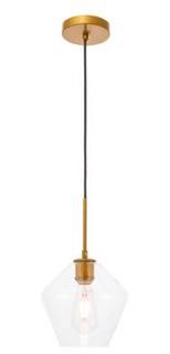 Gene 1 Light 8 inch Brass Pendant Ceiling Light