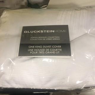 Glucksteinhome Adrian Bedding Collection, King Duvet Covet, White