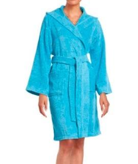 Distinctly Home Vibe Bathrobe, Cyan Blue XS