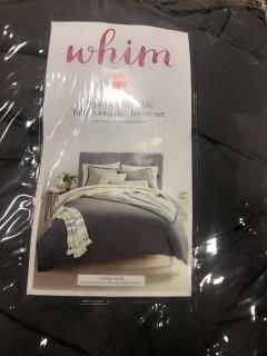 Whim By Martha Stewart Reversible Comforter Set, Grey, Queen