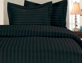 Home Studio Damask Stripe Comforter Set, King, Black