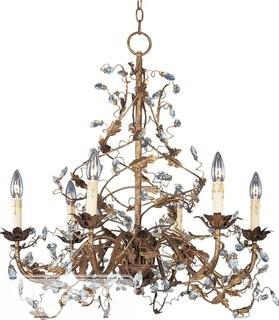 Bungalow Rose Kaiya 6-Light Candle-Style Chandelier - Bronze (BNGL7822_19400206)