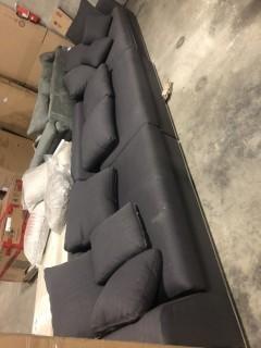 Grey Fabric 3 Piece Sofa