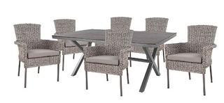 Hampton Bay?Megan Gray Seagrass Wicker 7-Piece Dining Set