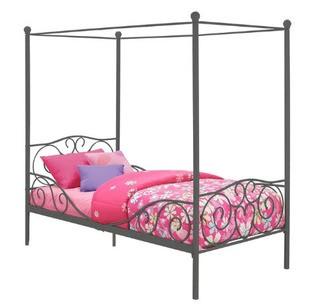 Biggerstaff Canopy Bed Twin, Pewter