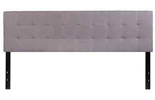 Flash Furniture Bedford Tufted Upholstered King Size Headboard in Light Gray Fabric