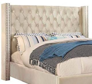 Meridian Furniture AidenCream-K Aiden Collection?Headboard/Slats Only