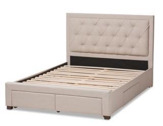 Aurelie Light Beige King Storage Bed- Missing Drawers!, King