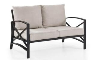 Kaplan Metal Outdoor Loveseat with Universal Cushion 