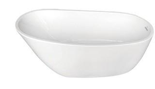 ?Aqua Eden 59-Inch Acrylic Freestanding Single Slipper Tub with Drain, White