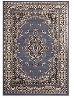 Lilly Traditional Country Blue Area Rug 3'7"x5'2"