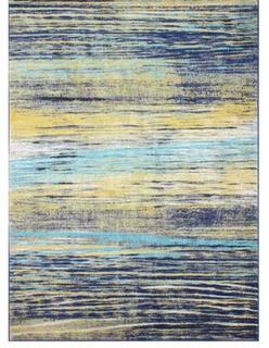 Reasor Yellow/Blue/Navy Area Rug 3'6"x5'6"