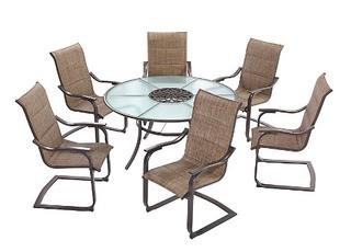 Hampton Bay?St. Lucia 7-Piece C-Spring Padded Sling Patio Dining Set