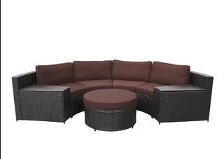 Soperton 5 Piece Sofa Seating Group with Cushions, Brown