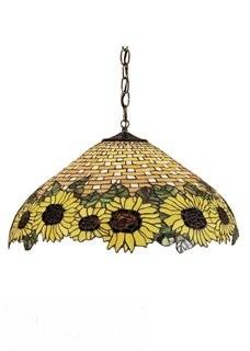 Meyda Tiffany Wicker 3-Light Sunflower Pendant (MEY1327)