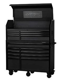 52-inch W 20-inch D 15-Drawer Tool Chest and Cabinet, Textured Black