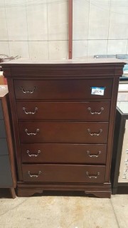 5 Drawer Wood Chest - Chips and Scratches