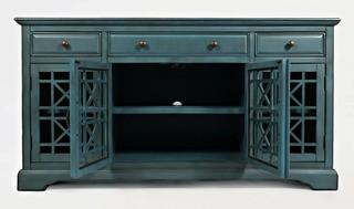 Jofran: 175-60, Craftsman, 60" Media Unit, 60"W X 19"D X 32"H, Antique Blue Finish