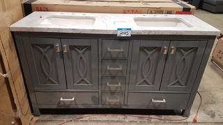 60" Double Sink Vanity - Grey - AS IS