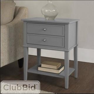 Breakwater Bay Banbury 2 Drawer End Table - Grey (BRWT5929_20301855)