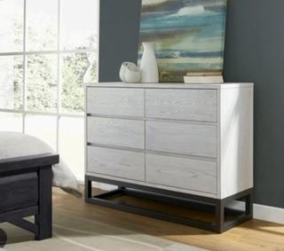 Modern White 6 Drawer Dresser