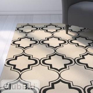 Charlton Home Lashley Ivory/Black Area Rug 7'7" x 10' 10"(CHRL6200_22985937)