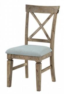 D559-20 Side Chair - Cross Back w/uph seat - Natural Reclaimed Pine Finish - Set of 2