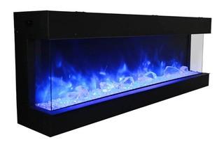 72-TRU-VIEW-XL ? 3 sided 72 inch wide electric fireplace ? by Amantii - Side Glass Broken