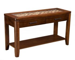 Granada Sofa Table w/ Glass Insert & Shelf - Alpine Furniture 1437-23