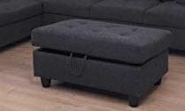 Dark Grey Fabric Ottoman 