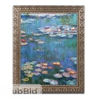 Trademark Fine Art Waterlilies Classic by Claude Monet Framed Painting Print 20" x 24" (HYT10036)