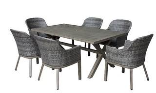 Hampton Bay?Crown View Two-Tone Grey Wicker & Steel Patio Chairs with Grey Seat Pad, Table Not Included