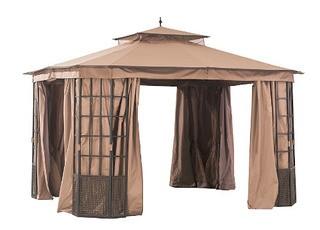 Hampton Bay?Brenner 10 ft. x 12 ft. Gazebo with Mosquito Netting and Curtain